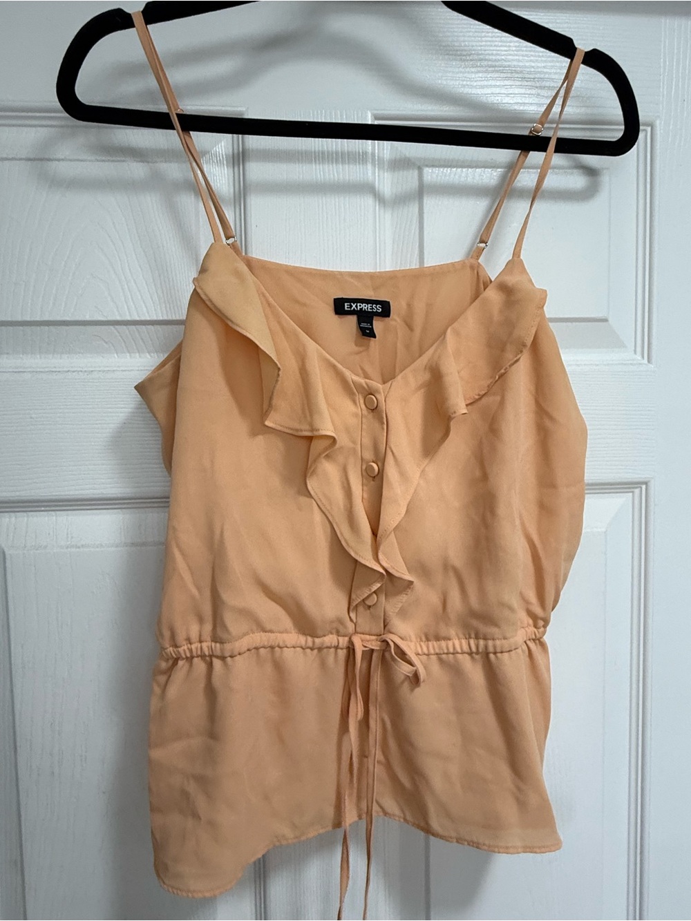 Express Peach Ruffle Tie-Waist Cami